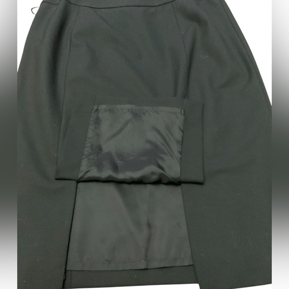 Lafayette 148 New York Skirt Size 4 Black Wool Blend Double Vent Pencil academia - Picture 10 of 16